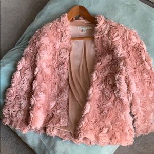 Boston Proper Dusty Rose Rosette Jacket